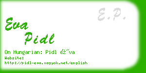 eva pidl business card